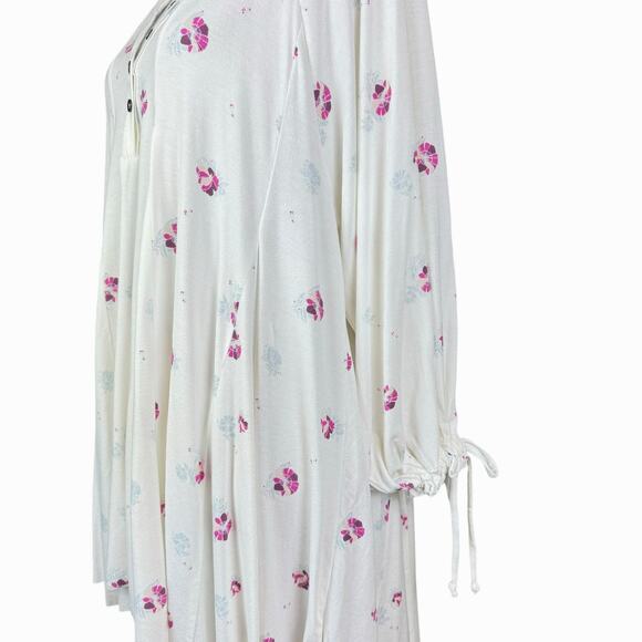 We the Free People NWT Winter Sun White Floral Pullover Long Sleeve Mini Dress - Picture 5 of 10